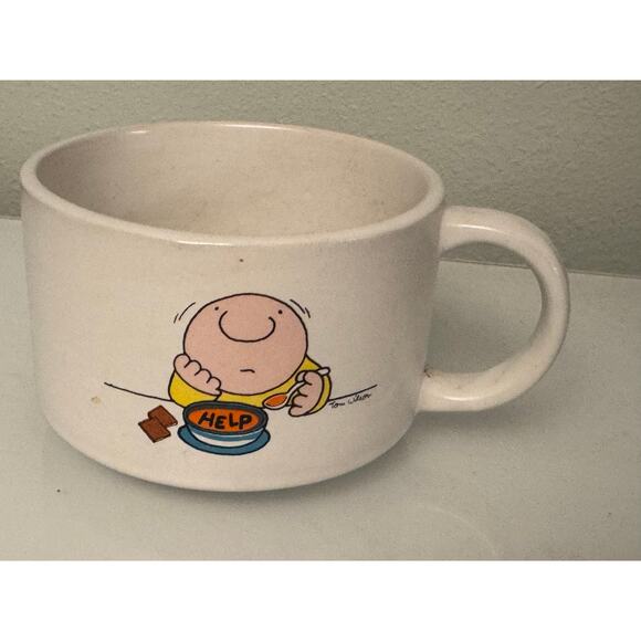Vintage Ziggy cartoon mug "Soup's On" white 1980 coffee tea cup - Picture 2 of 4